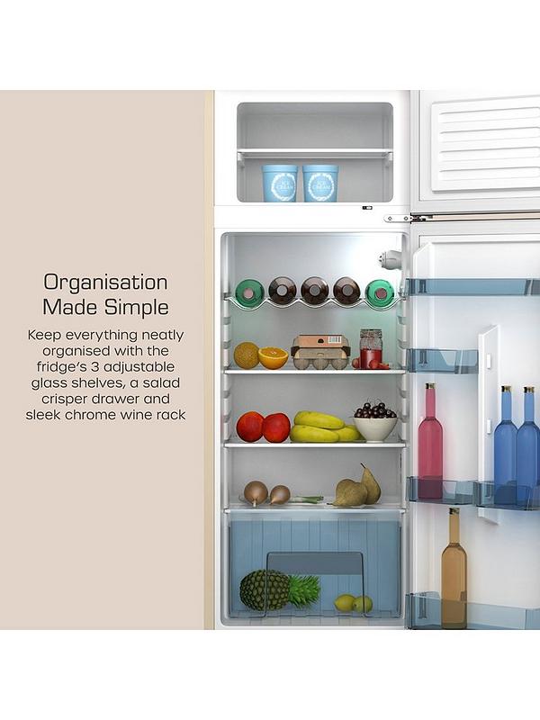 Swan SR11010CNE Retro Cream Top Mounted Fridge Freezer 208L - Image 5